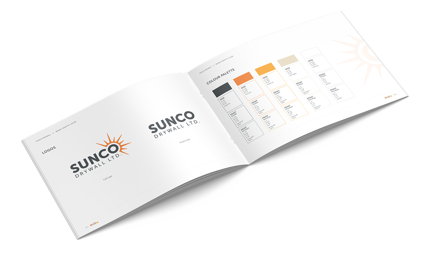 drywall construction trades marketing sunco brand guidelines