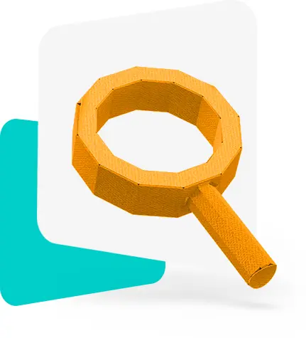 Papercraft magnifying glass representing SEO Kelowna