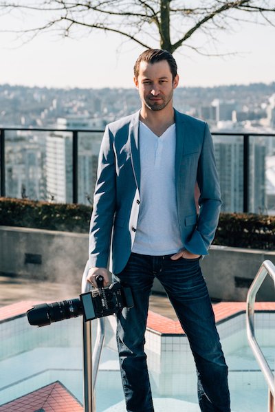 The CEO of Hiilite Creative Agency with a RED camera in Vancouver