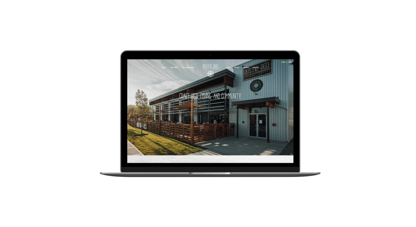 kelowna brewery marketing laptop homepage rustic reel