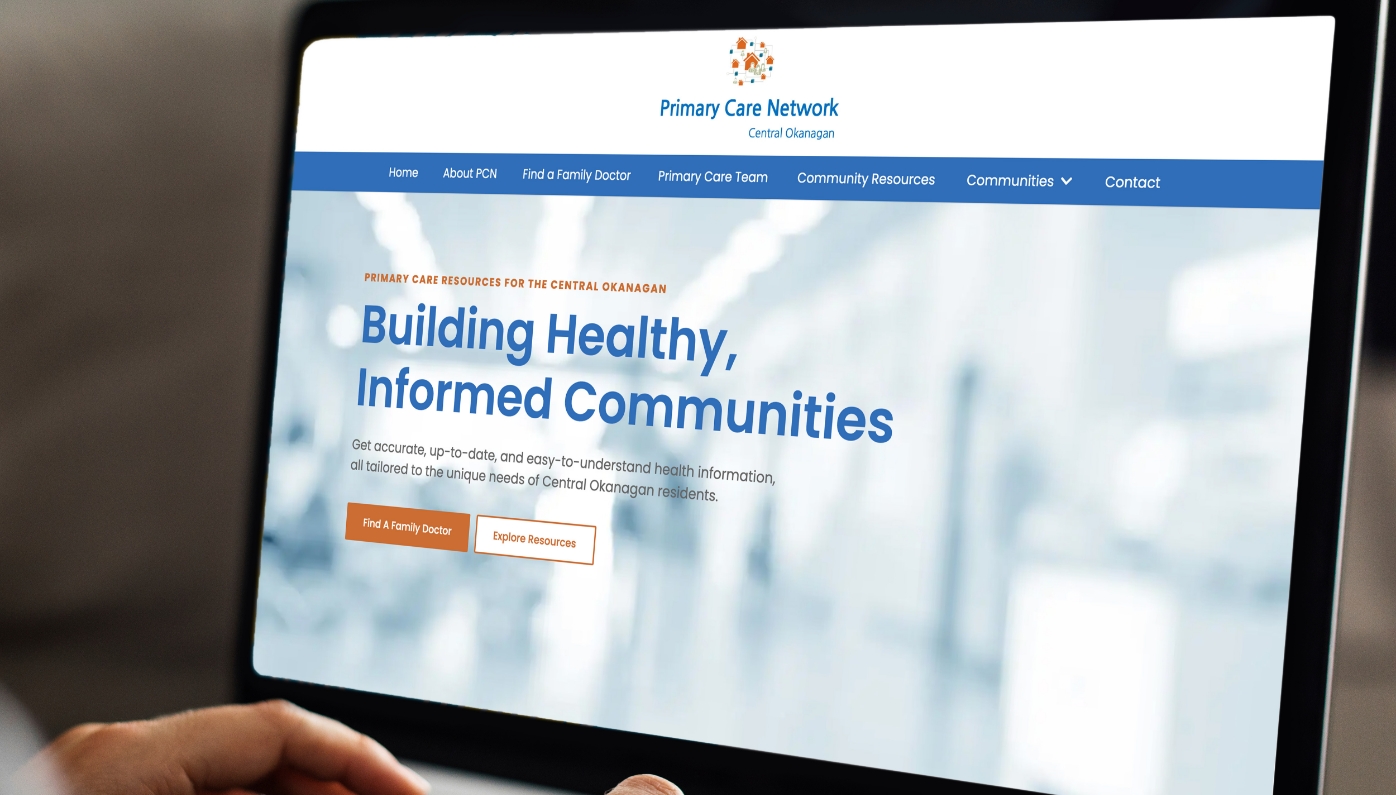 Central Okanagan Division of Family Practice website design and SEO homepage mockup