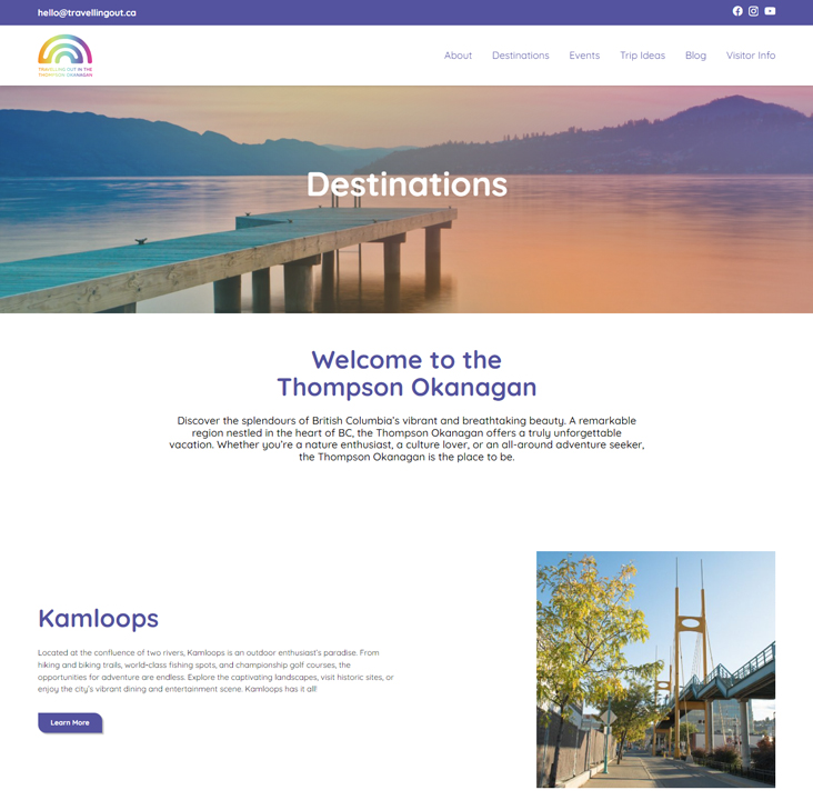 TOTO website designs seo destinations page screenshot