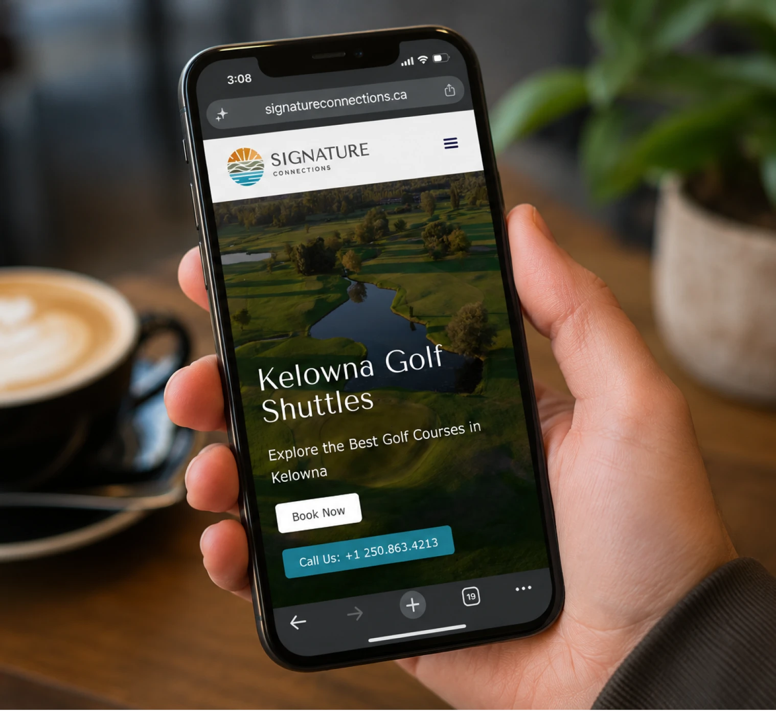 mockup of mobile web design for Signature Connections by Hiilite Marketing