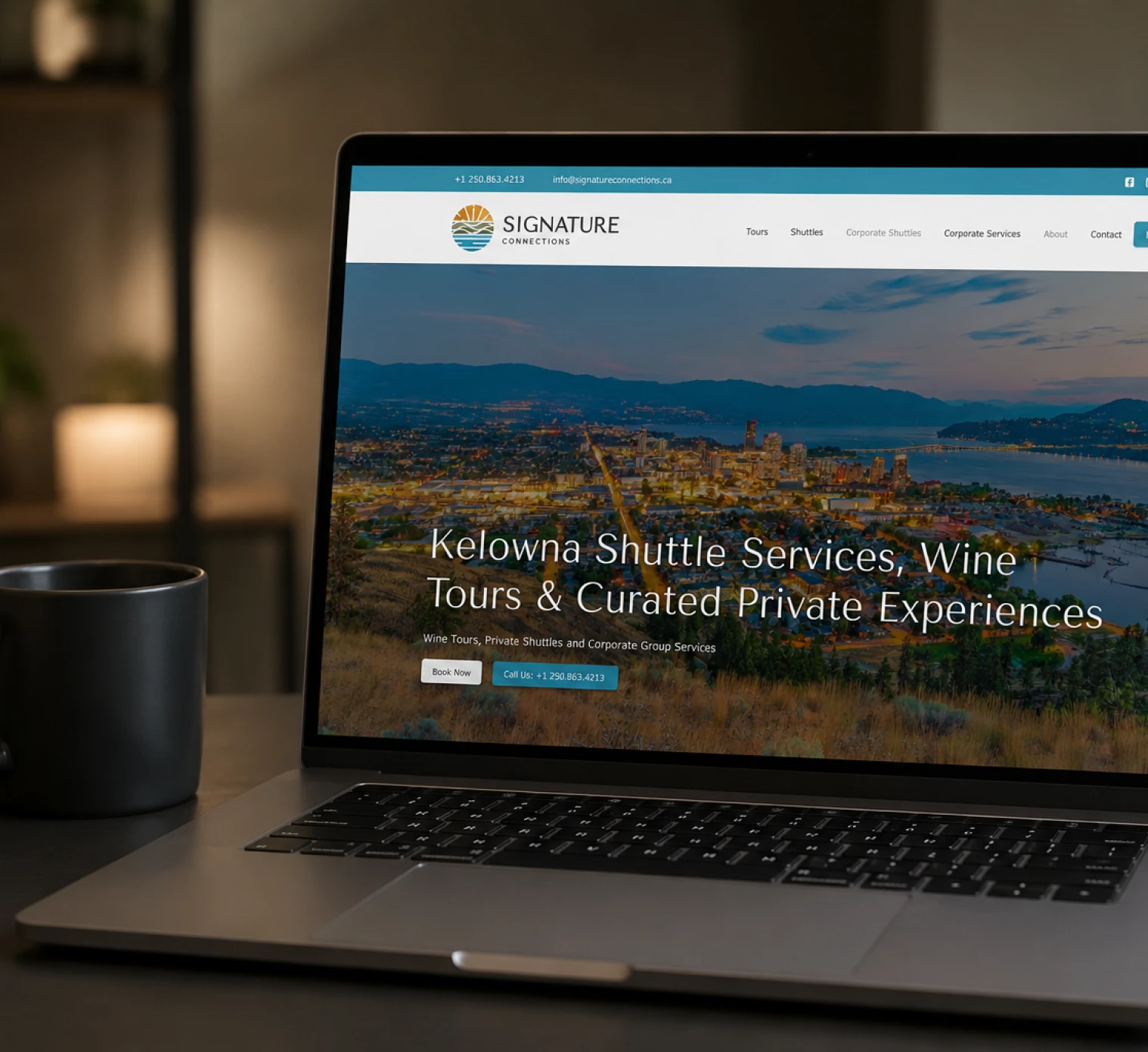 mockup of website design for Signature Connections by Hiilite Marketing